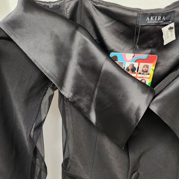AKIRA Black Satin Blazer
